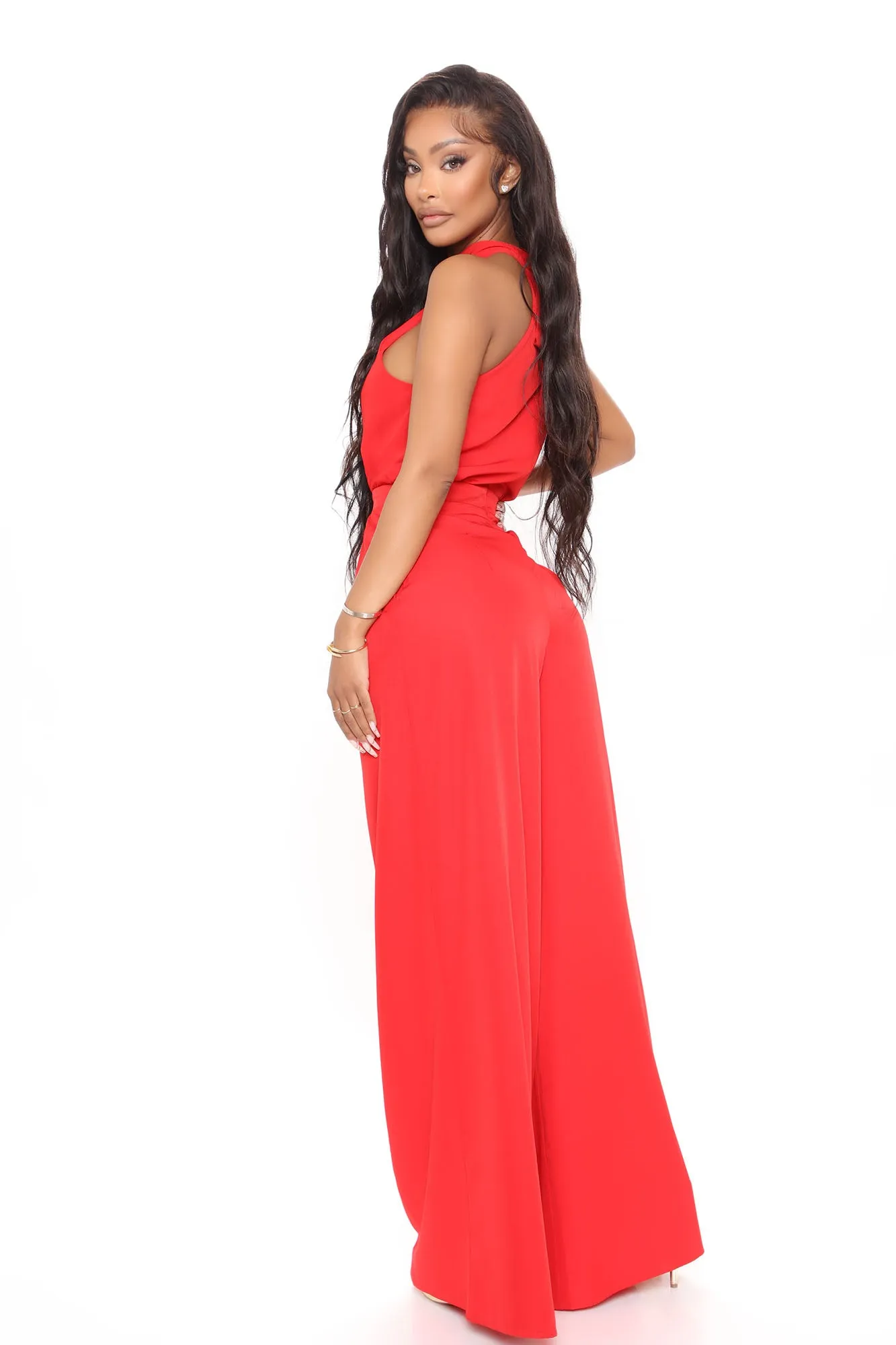 Angelic Halter Jumpsuit - Red