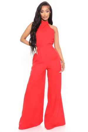 Angelic Halter Jumpsuit - Red