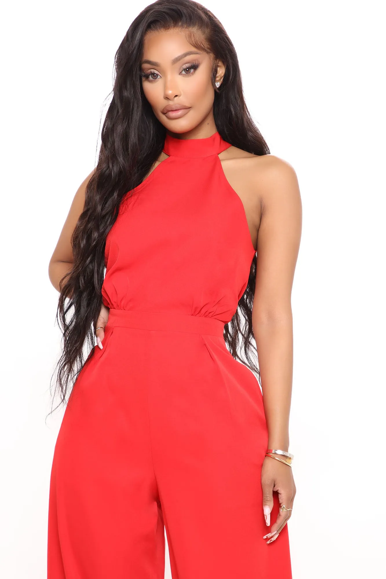 Angelic Halter Jumpsuit - Red