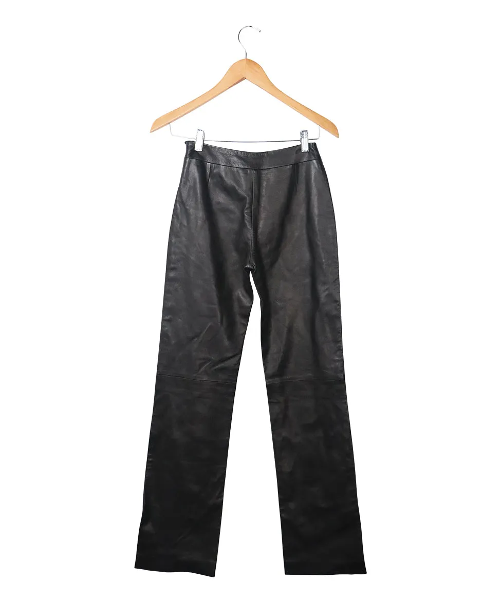 Bally Black Leather Pants sz 4