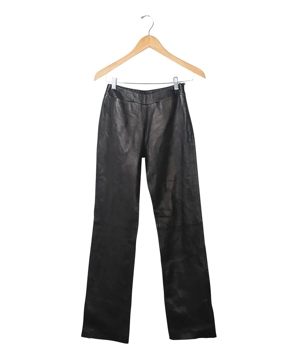 Bally Black Leather Pants sz 4