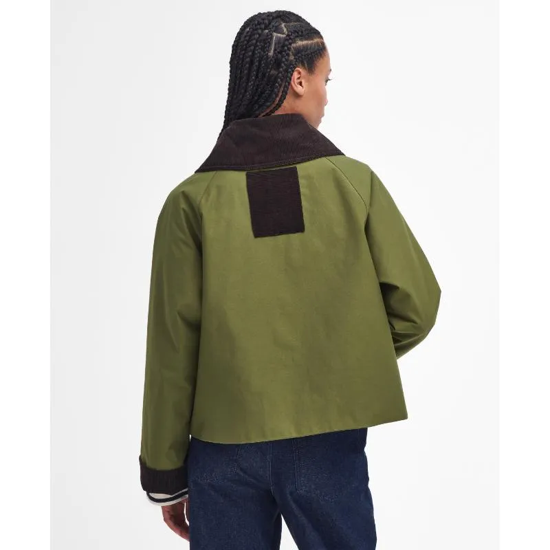 Barbour Nora Casual Ladies Jacket - Dark Moss/Light Sand/Dark Moss