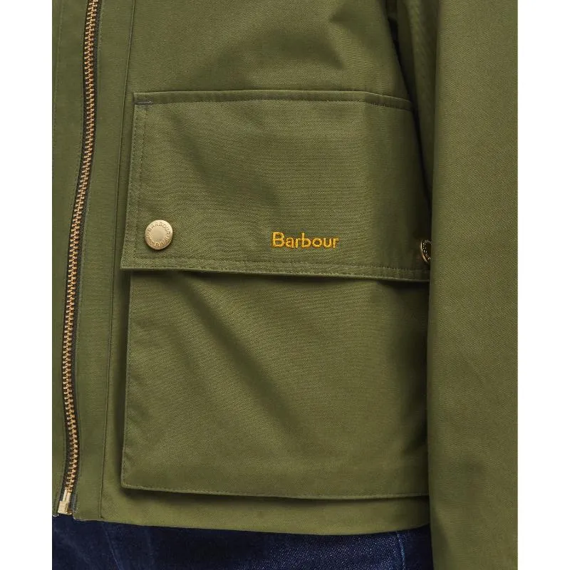 Barbour Nora Casual Ladies Jacket - Dark Moss/Light Sand/Dark Moss