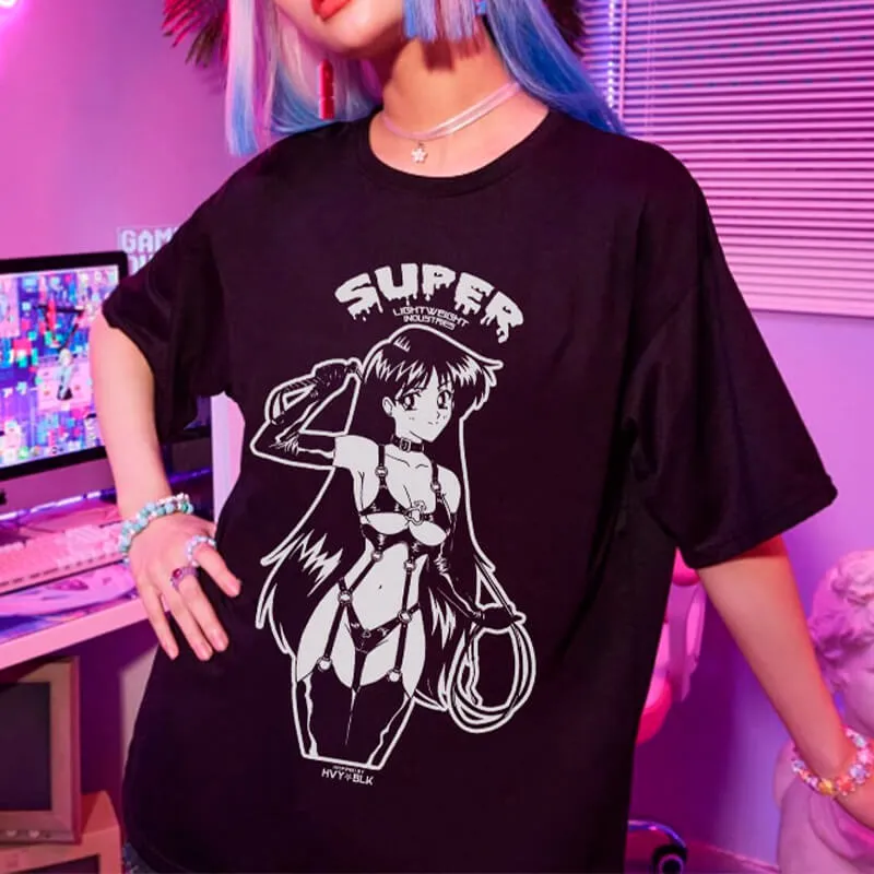 benpaolv Sailor Mars With a Whip Hot Black Anime T-Shirt