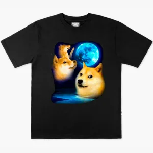 benpaolv Shiba Inu Doge Bork at Moon T-Shirt Meme Aesthetic