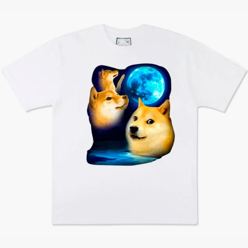 benpaolv Shiba Inu Doge Bork at Moon T-Shirt Meme Aesthetic