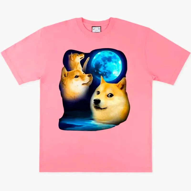 benpaolv Shiba Inu Doge Bork at Moon T-Shirt Meme Aesthetic
