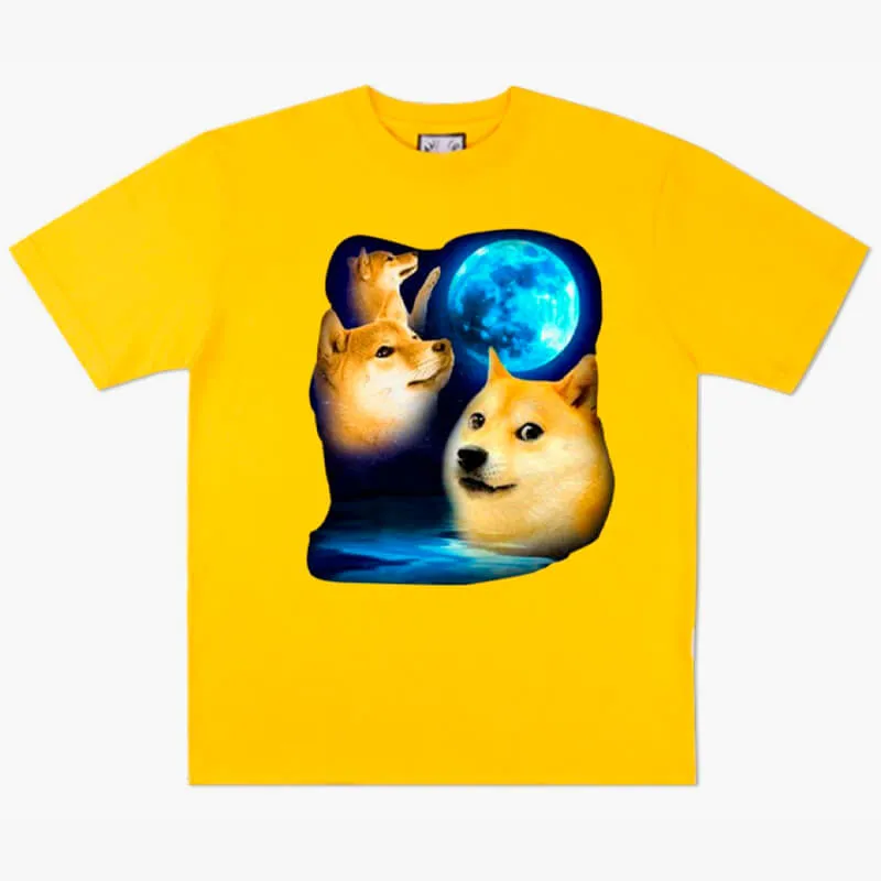 benpaolv Shiba Inu Doge Bork at Moon T-Shirt Meme Aesthetic