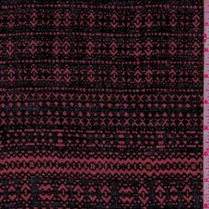 Black/Fire Mosaic Rayon Challis Fabric