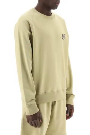 bold fox head crewneck sweatshirt with patch