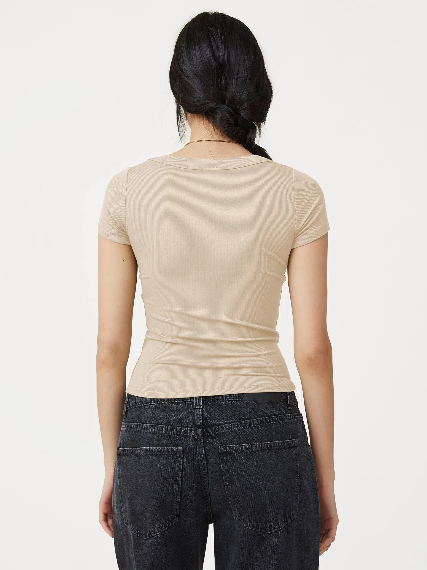 Casual Ribbed Tight-Fit Blouse