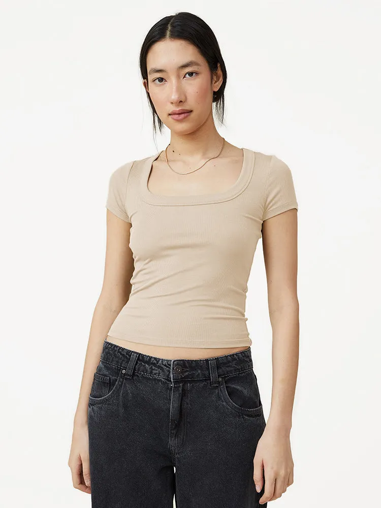 Casual Ribbed Tight-Fit Blouse