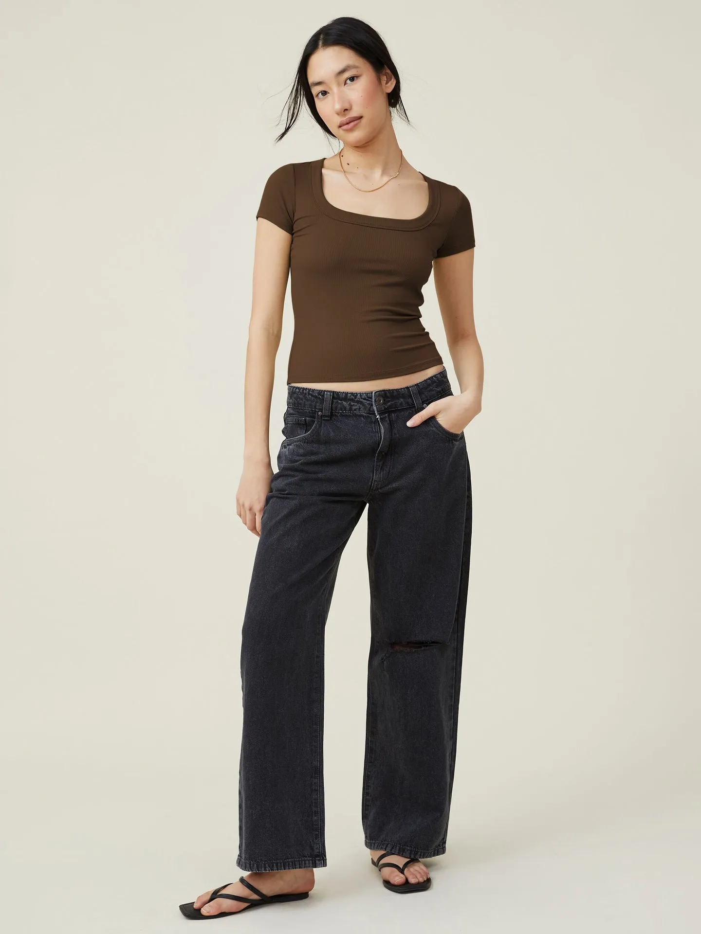 Casual Ribbed Tight-Fit Blouse