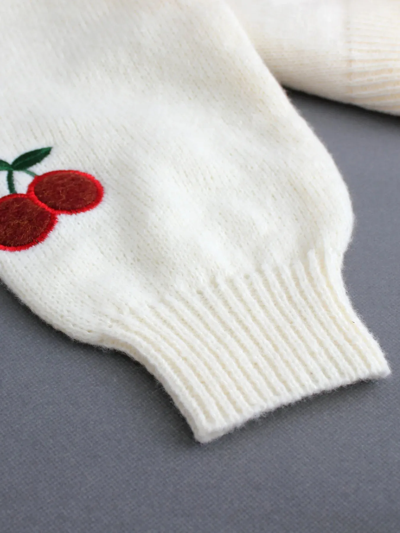 Chic & Cheery: Trendy Cherry Knit Crop Cardigan