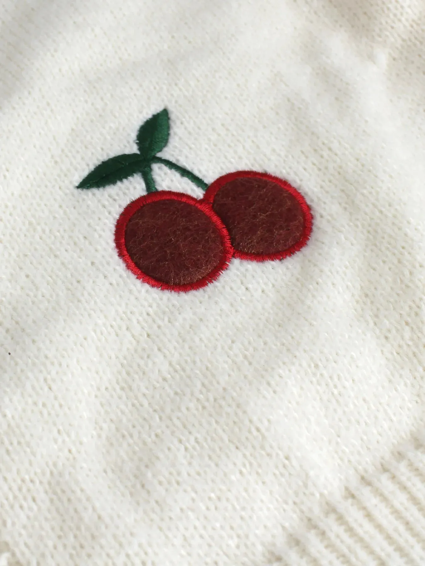 Chic & Cheery: Trendy Cherry Knit Crop Cardigan