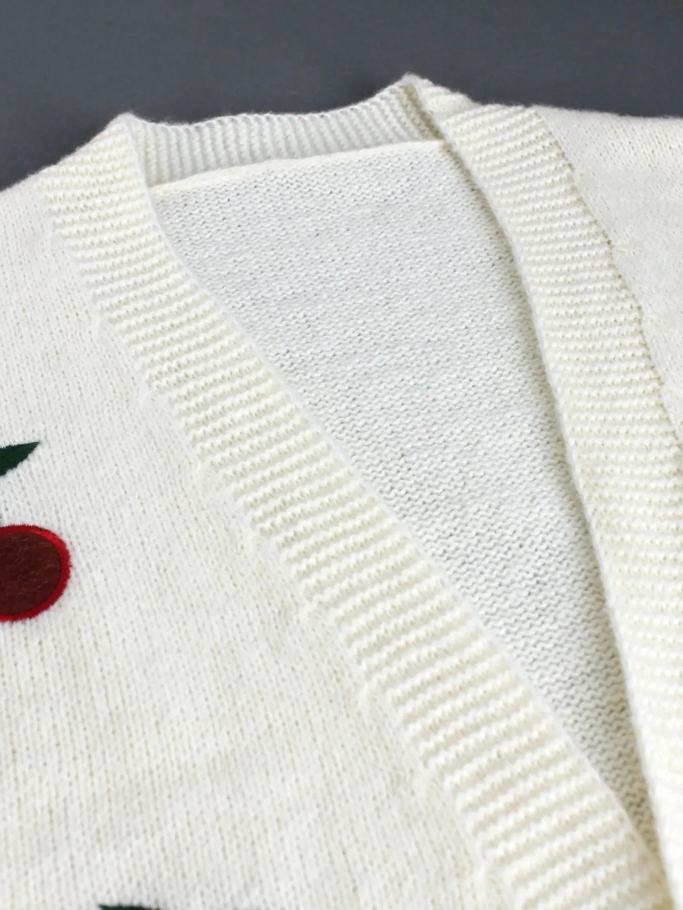 Chic & Cheery: Trendy Cherry Knit Crop Cardigan