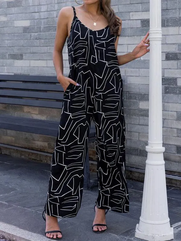 Colorful Women's Relaxed Fit Suspender Jumpsuit for Spring-Summer Fun
