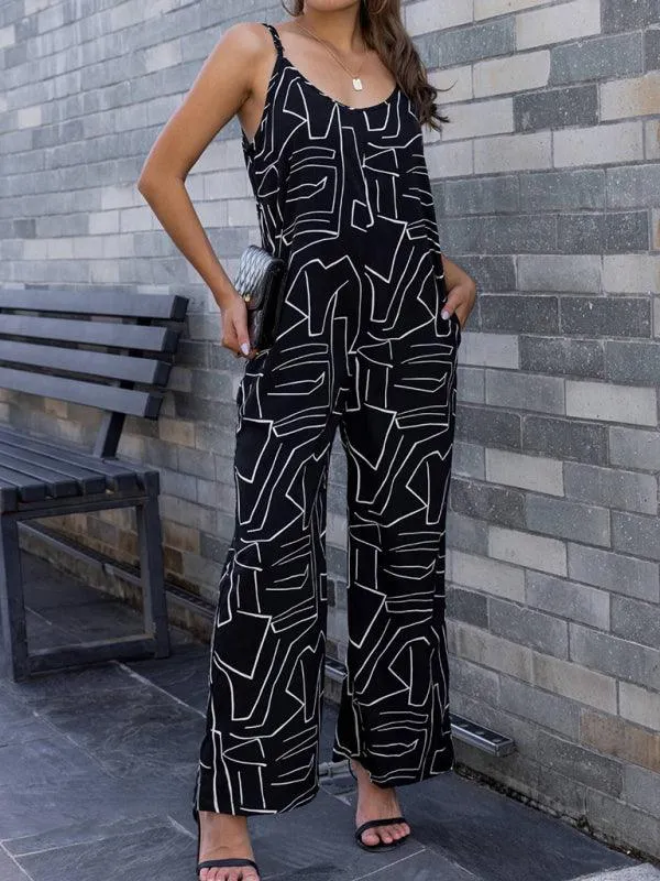 Colorful Women's Relaxed Fit Suspender Jumpsuit for Spring-Summer Fun