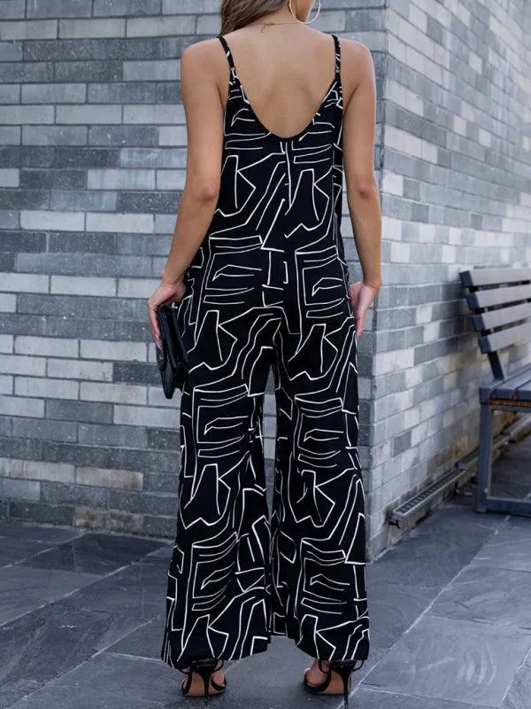 Colorful Women's Relaxed Fit Suspender Jumpsuit for Spring-Summer Fun
