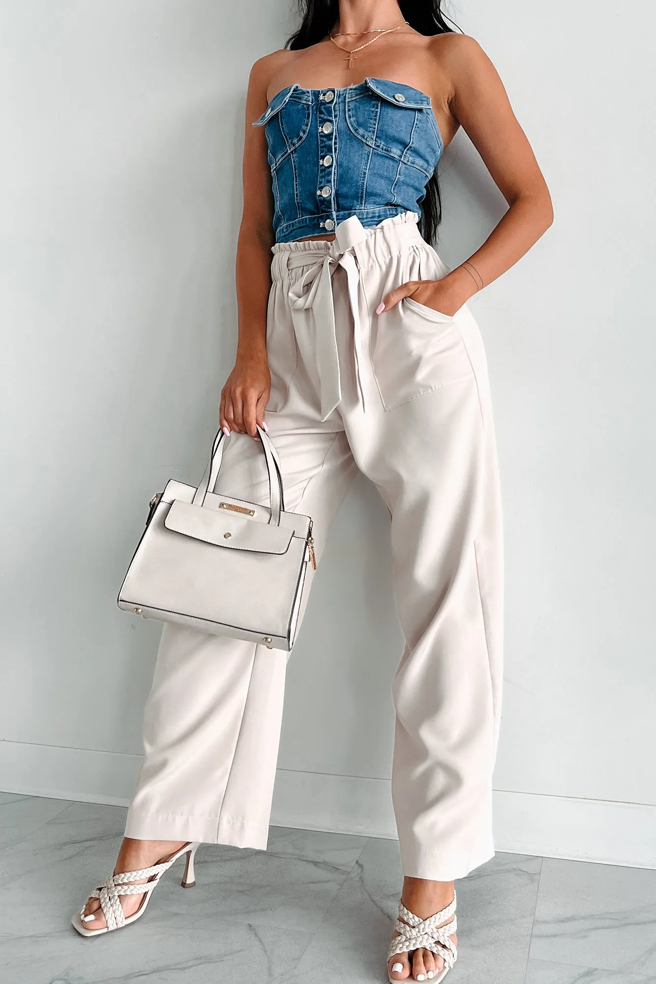 Confident Appeal Wide Leg Pants (Tan)