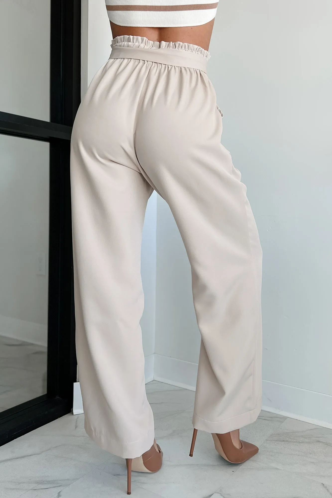 Confident Appeal Wide Leg Pants (Tan)
