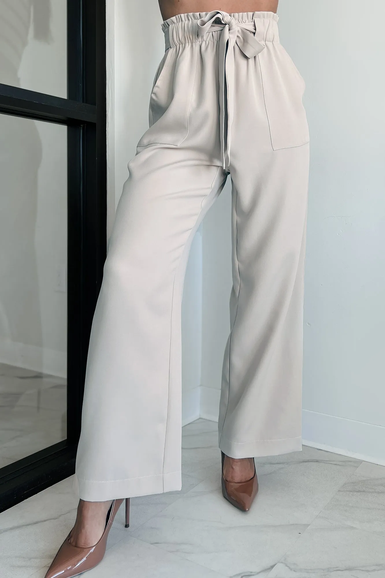 Confident Appeal Wide Leg Pants (Tan)