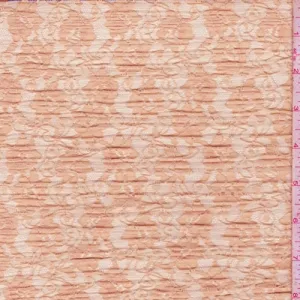 Dark Beige Floral Crinkle Lace Fabric