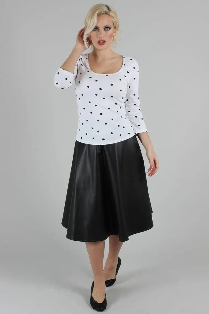 De Vil Mono Polka Dot Top