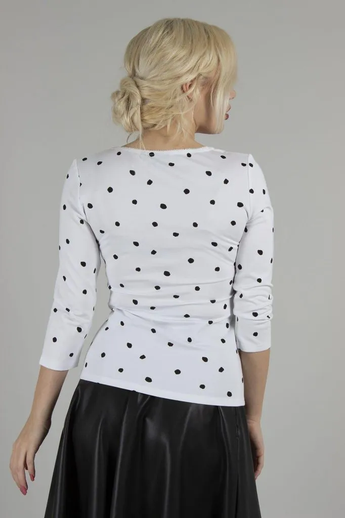 De Vil Mono Polka Dot Top