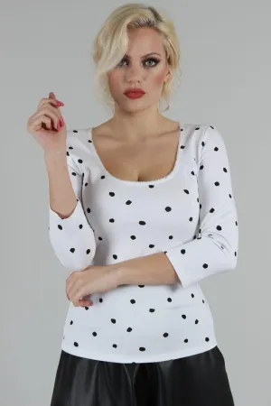 De Vil Mono Polka Dot Top