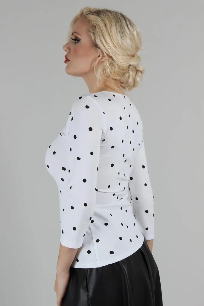 De Vil Mono Polka Dot Top