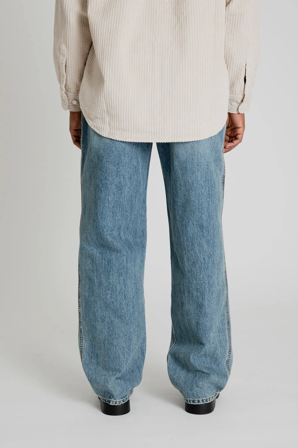 Denim Wide Fatigue Pants - Light Blue