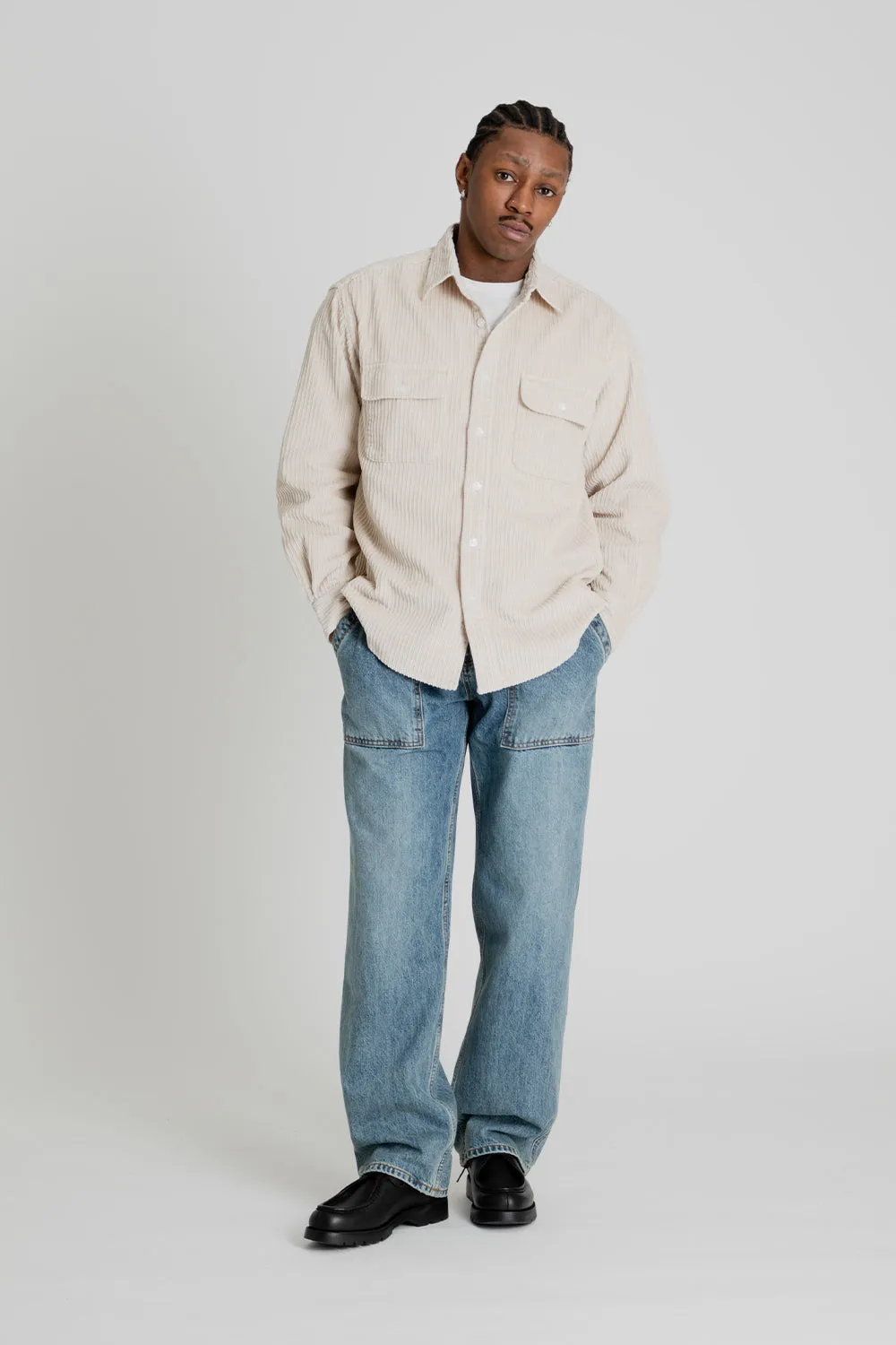 Denim Wide Fatigue Pants - Light Blue