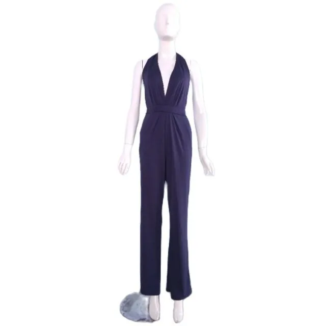Female Jumpsuit Woman Summer Elegant Jumpsuits Sexy Halter Jumpsuits   Fashion Solid Color Loose Wide Leg Overalls for Women