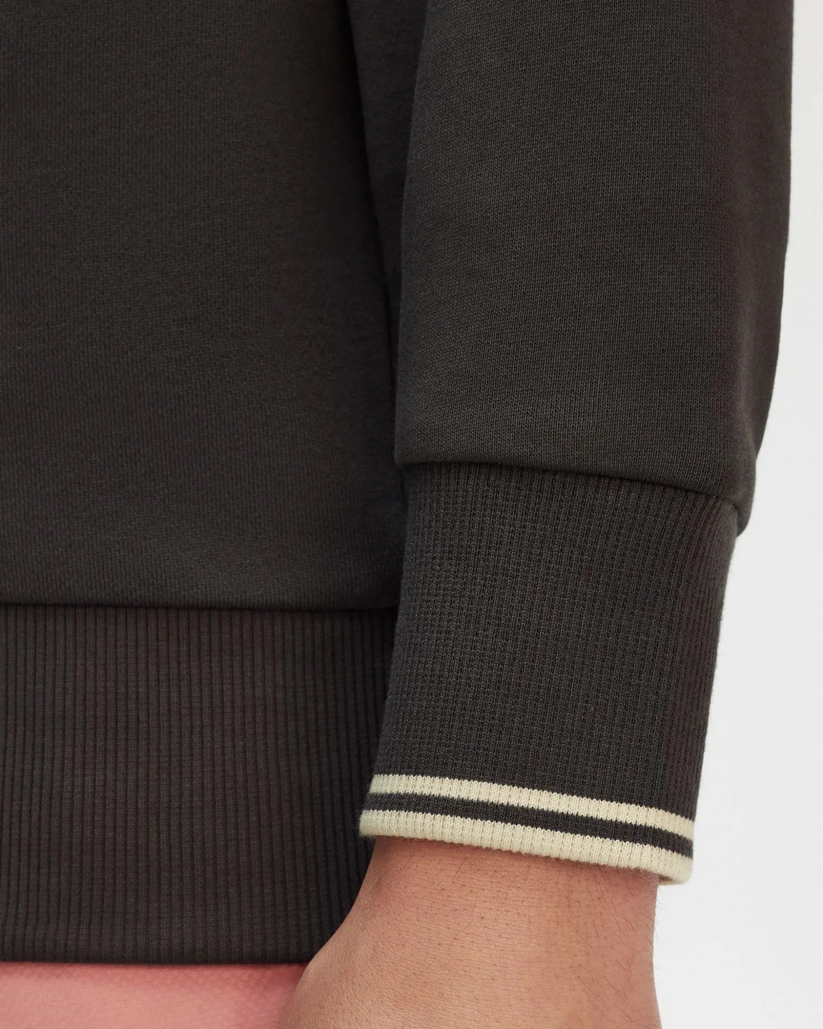 Fred Perry Half Zip Sweatshirt - Anchor Grey / Oatmeal