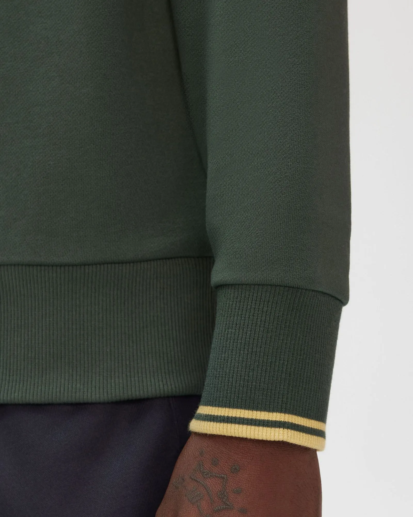Fred Perry Half Zip Sweatshirt - Court Green