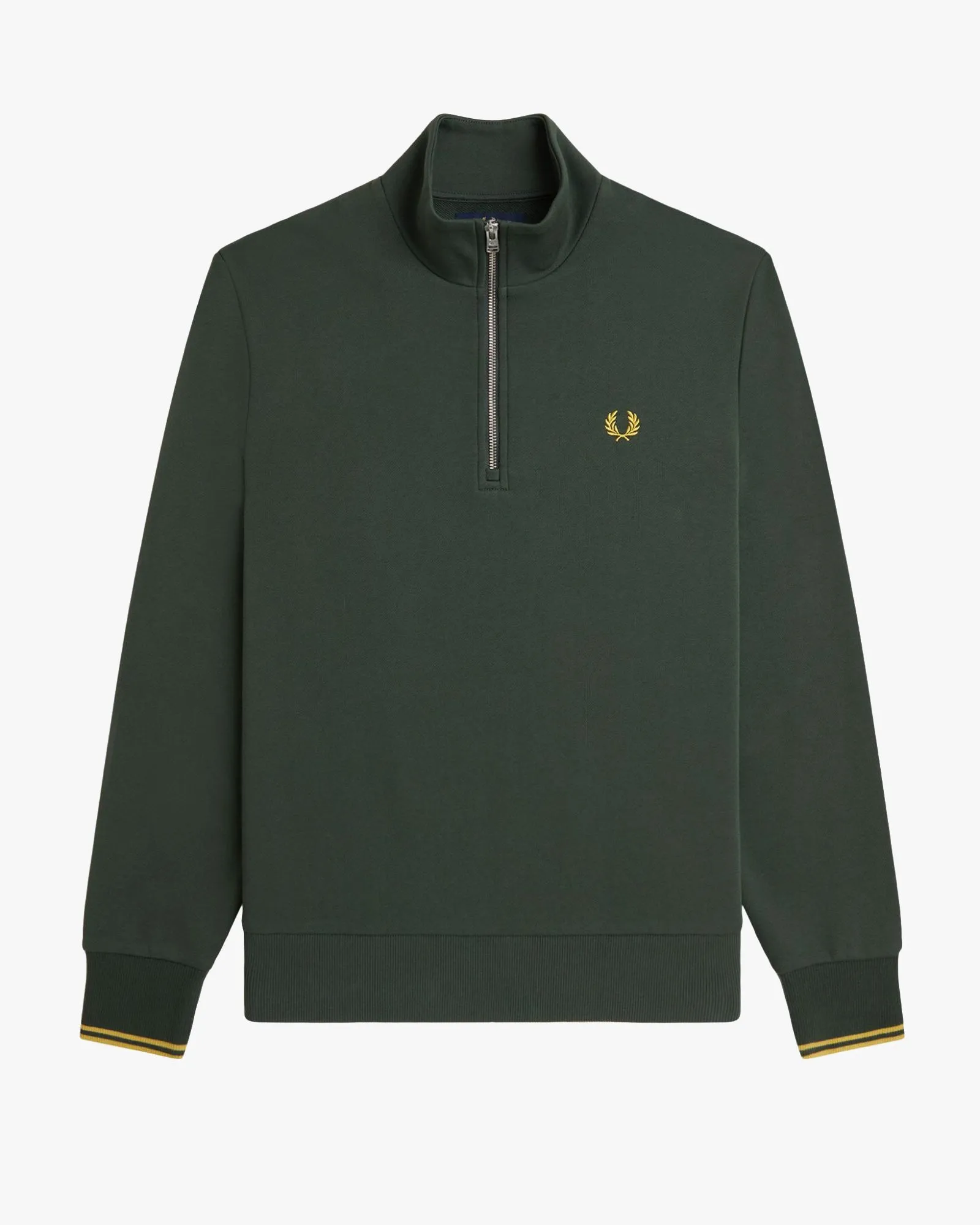 Fred Perry Half Zip Sweatshirt - Court Green