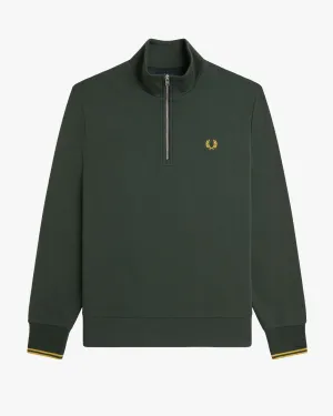 Fred Perry Half Zip Sweatshirt - Court Green