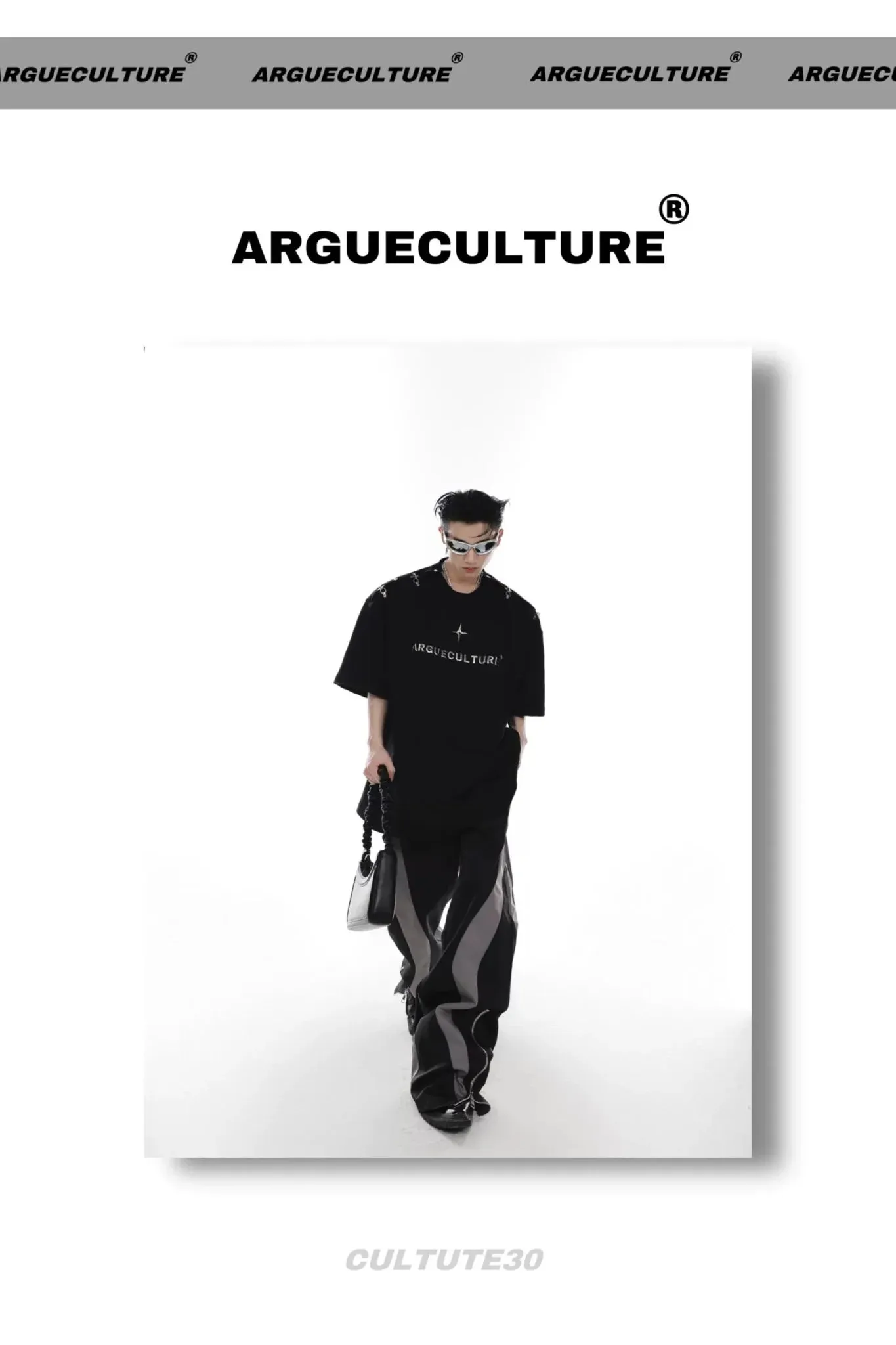 Gender-Neutral Loose T-Shirt with  Airplane Buckle & Adjustable Off-Shoulder