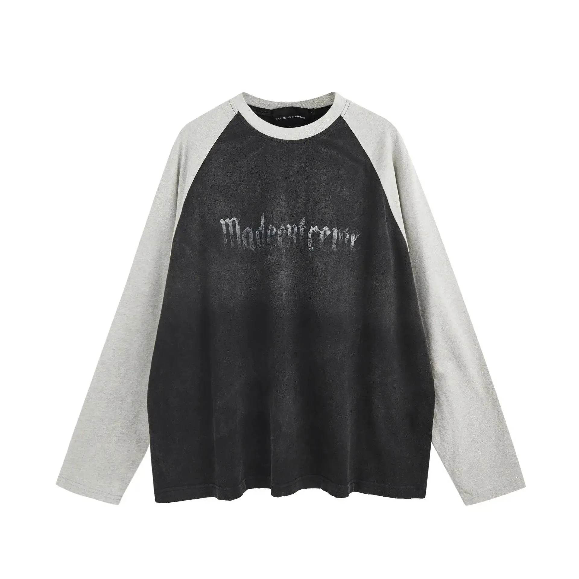 Grunge Vintage Washed Printed Long Sleeve Tee
