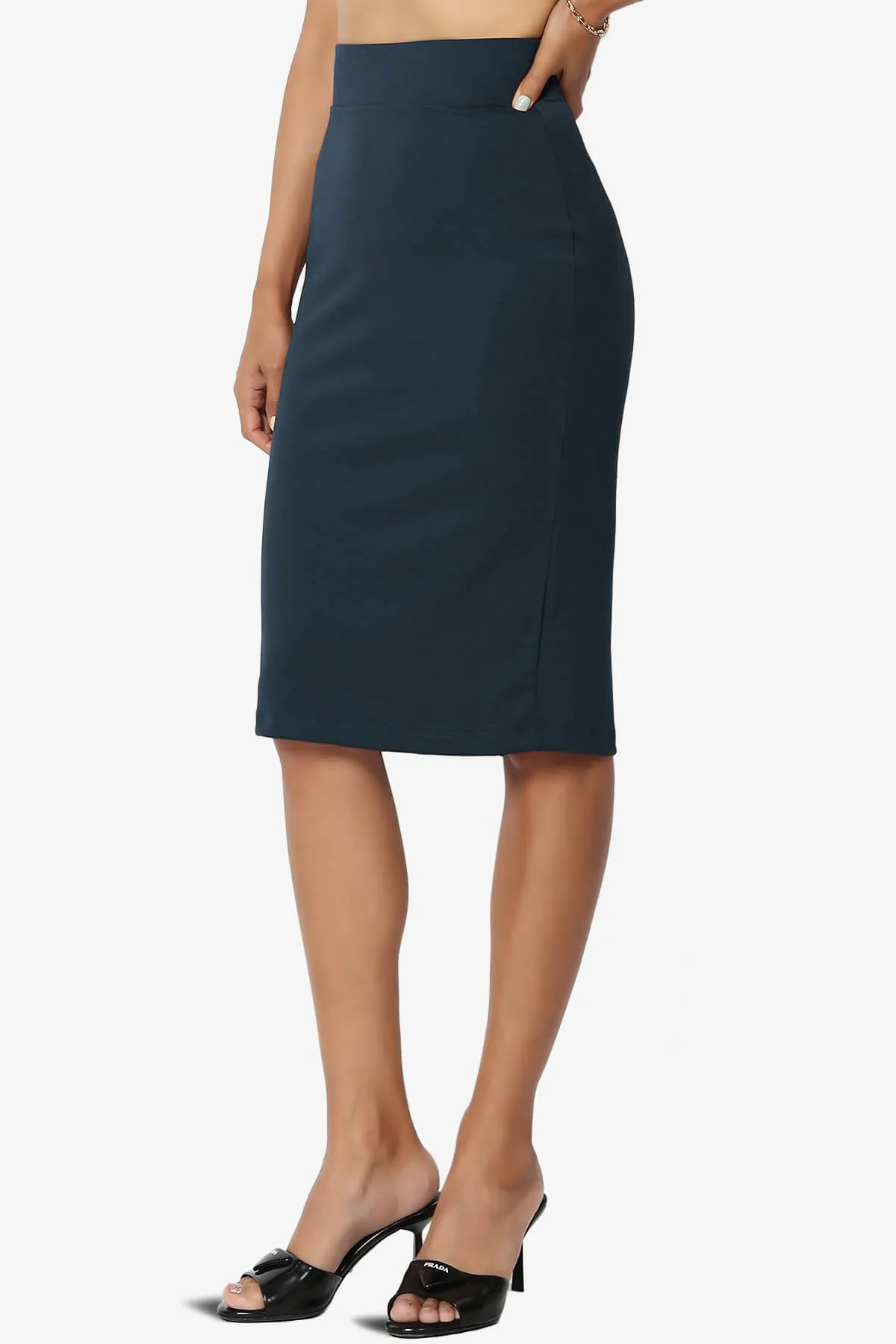 Hayle Soft Knit High Rise Midi Pencil Skirt PLUS