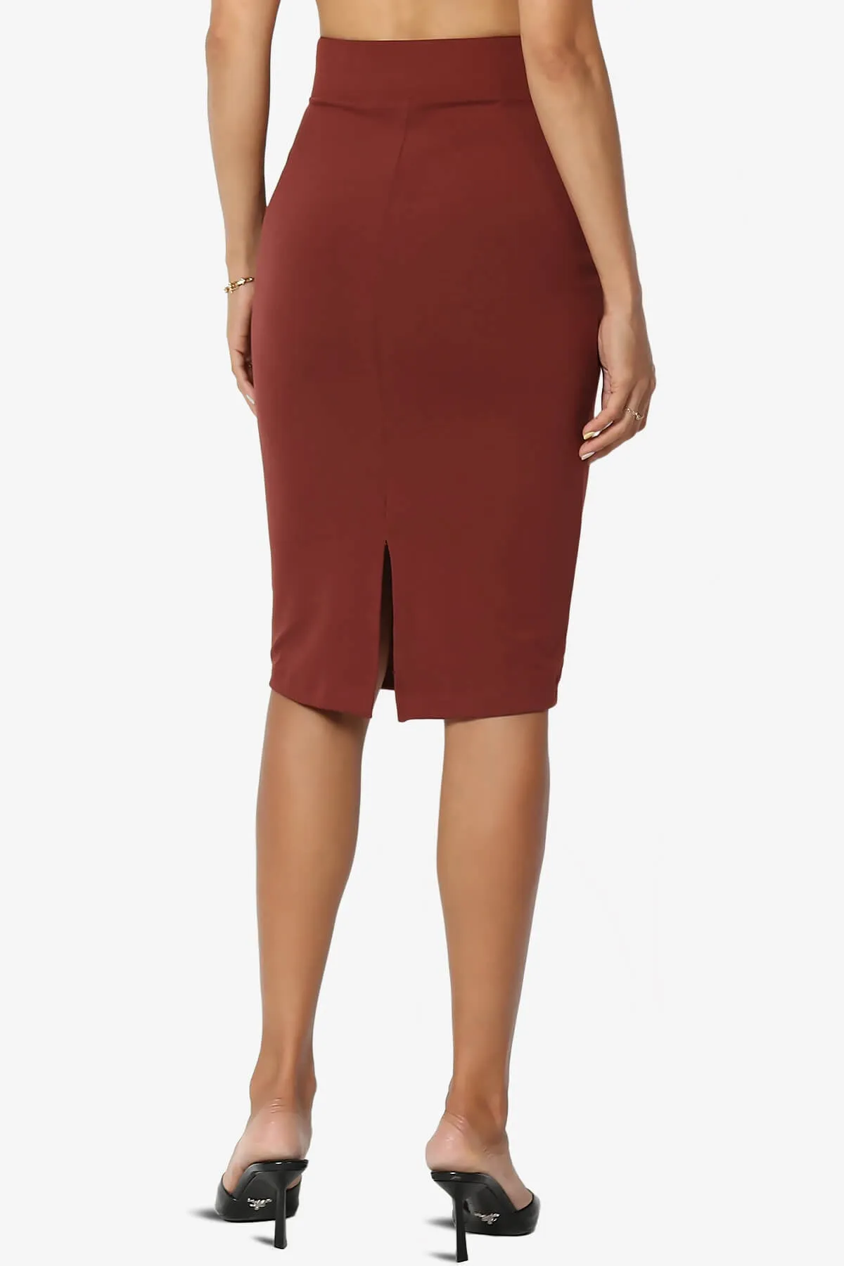 Hayle Soft Knit High Rise Midi Pencil Skirt PLUS