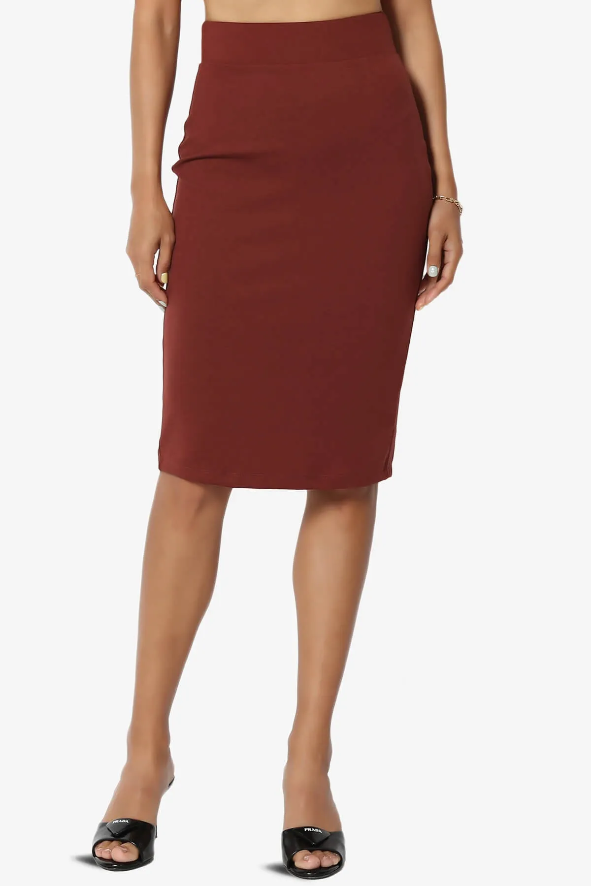 Hayle Soft Knit High Rise Midi Pencil Skirt PLUS