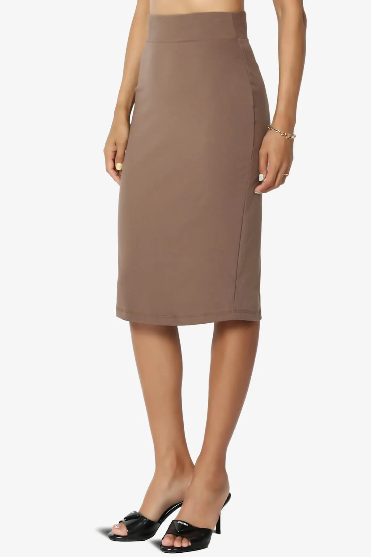 Hayle Soft Knit High Rise Midi Pencil Skirt PLUS