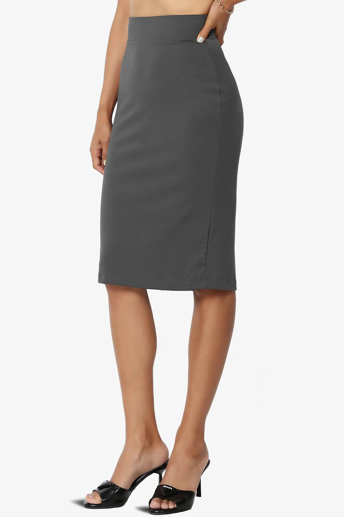 Hayle Soft Knit High Rise Midi Pencil Skirt PLUS