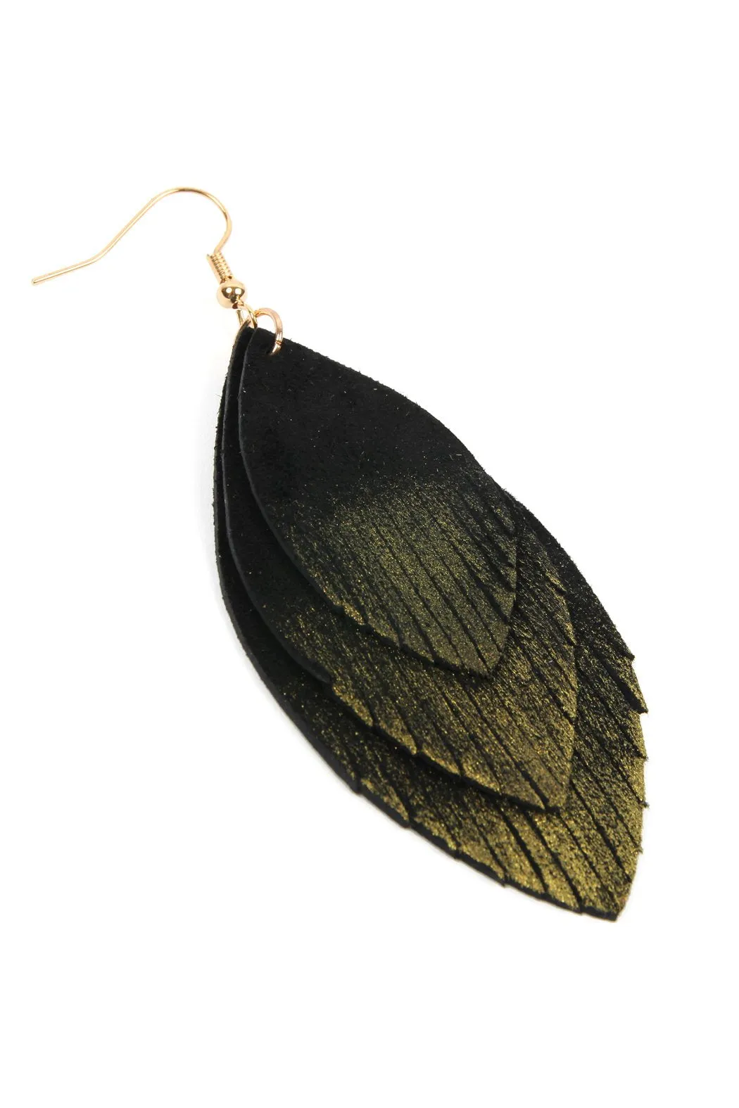 Hde2441 - Grunge Layered Fringe Leather Earrings