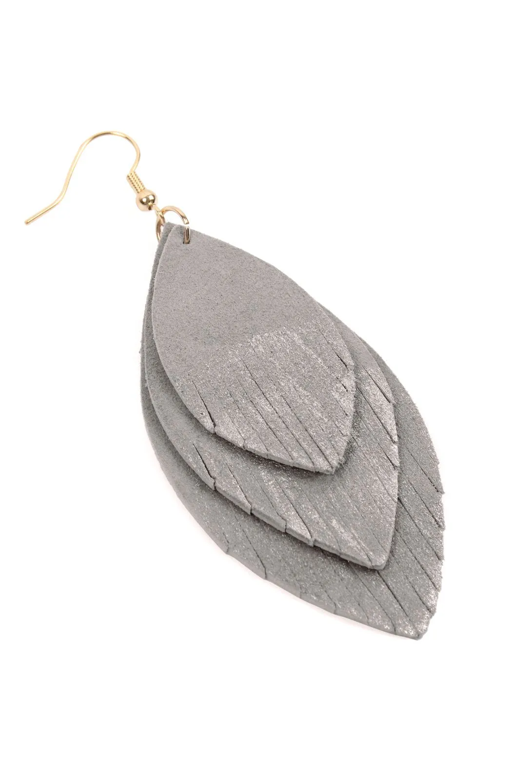 Hde2441 - Grunge Layered Fringe Leather Earrings