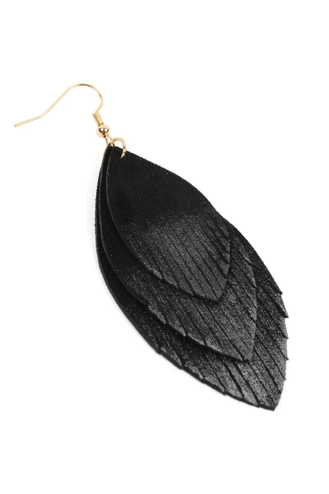 Hde2441 - Grunge Layered Fringe Leather Earrings