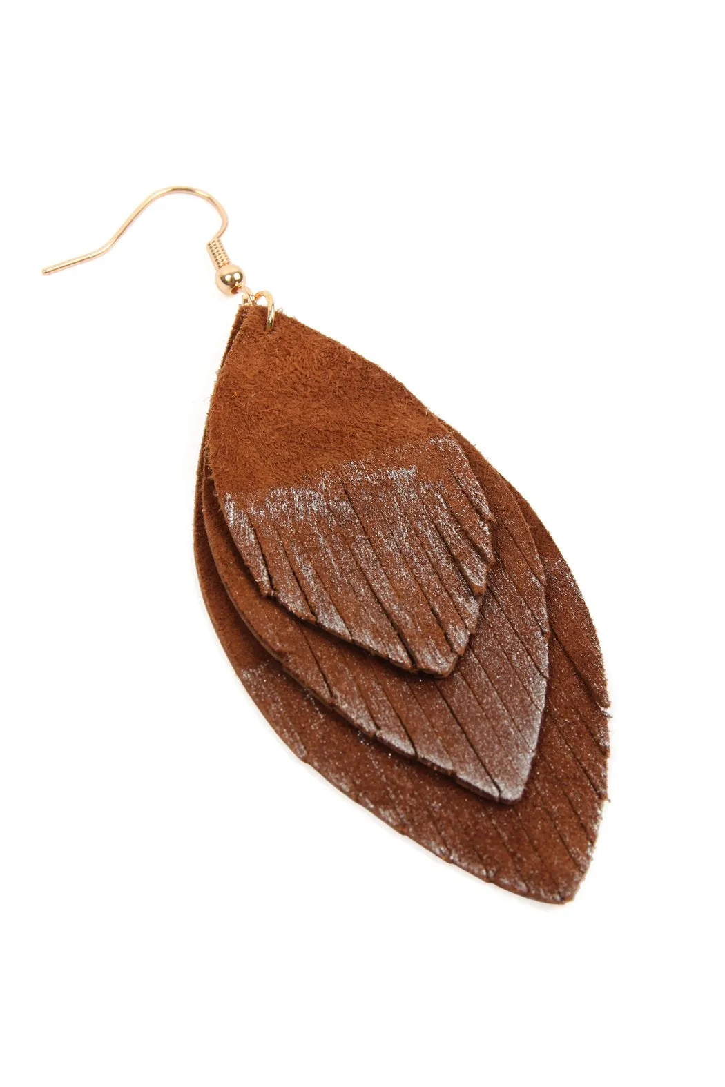 Hde2441 - Grunge Layered Fringe Leather Earrings