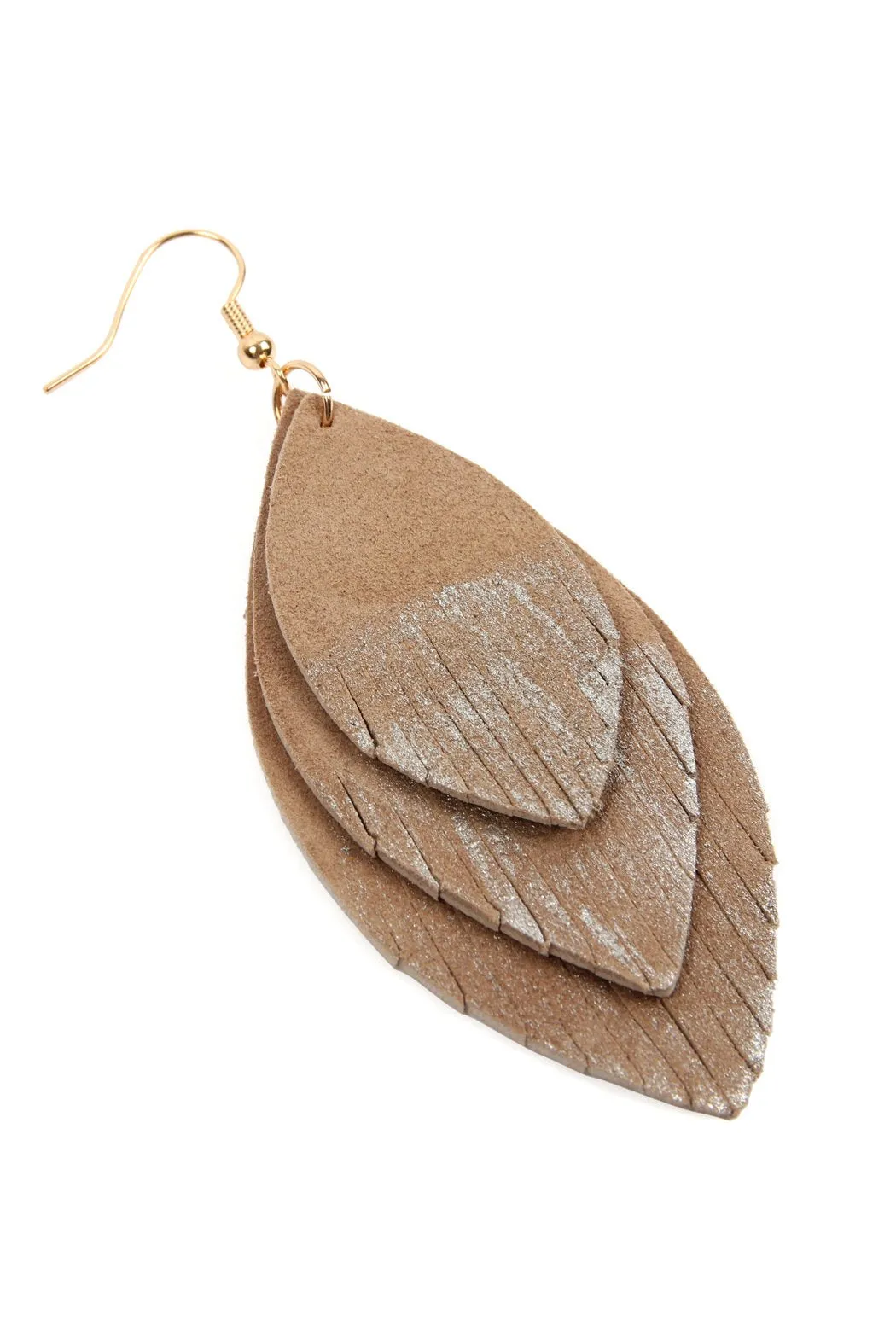 Hde2441 - Grunge Layered Fringe Leather Earrings